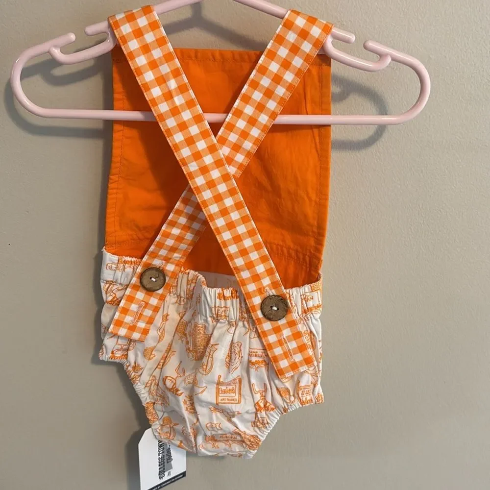 NEW Auburn tigers Orange Checkered Romper size 6 months